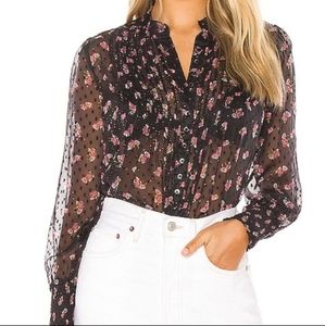 NWT Free People flowers in December top